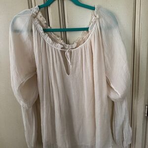 Gorgeous Mais Demoiselles ivory semi-sheer top sz. 42